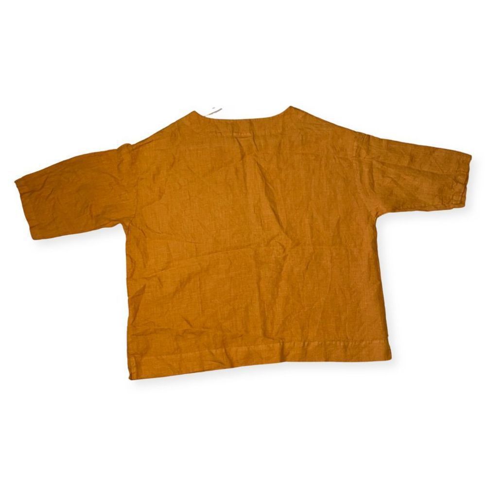 Bryn Walker 100% linen orange tunic 3/4 sleeve size small